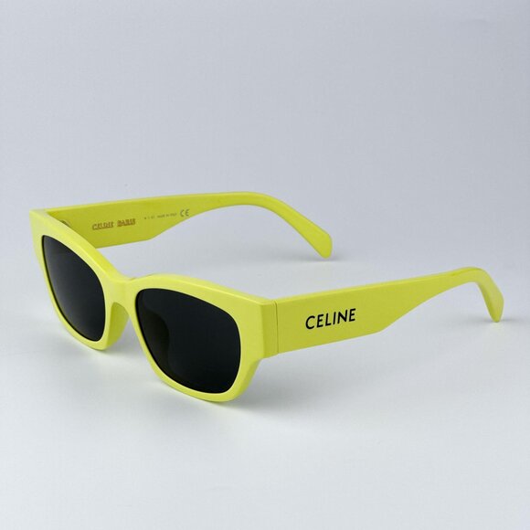 Celine MONOCHROMS CL40197U 93A  Men BRAND NEW Sunglasses Lime Green Grey Cat Eye - Picture 1 of 11